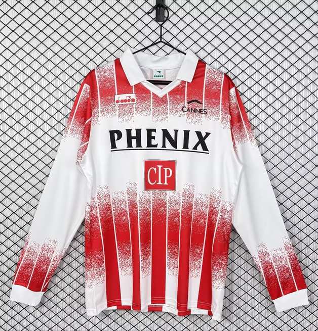 1991 92 AS Cannes home long sleeves retro 1991 92 戛纳 主场 长袖 复古