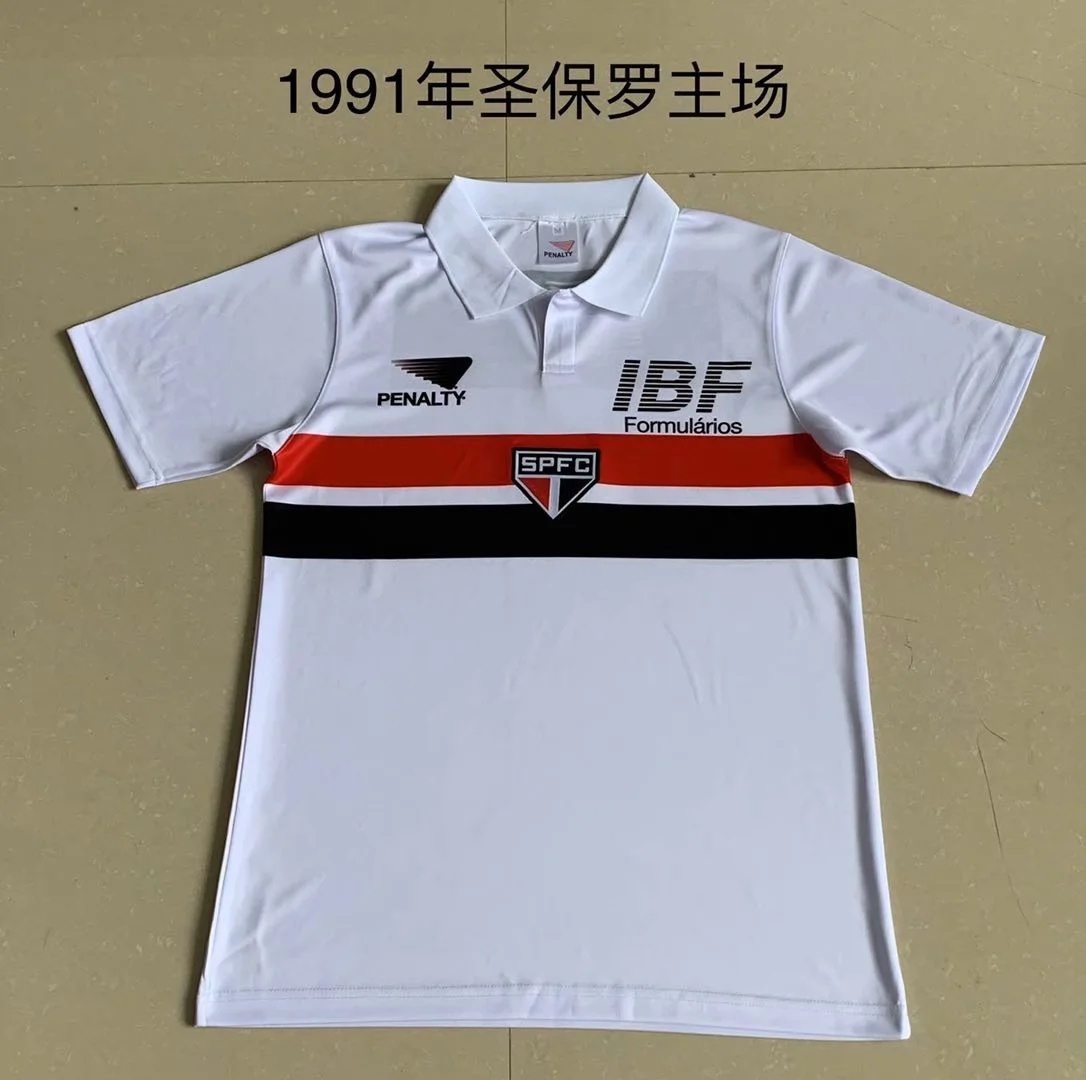 1991 São Paulo home retro white S-2XL 圣保罗