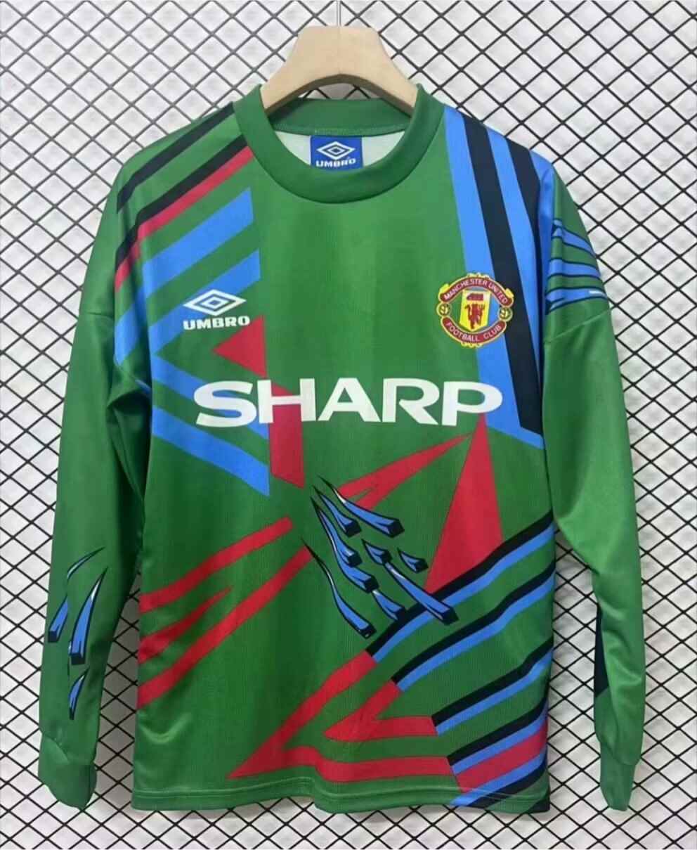 1992 93 Man United goalkeeper Green long sleeve S-2XL 1992 93 曼联 守门员 绿色 长袖 S-2XL