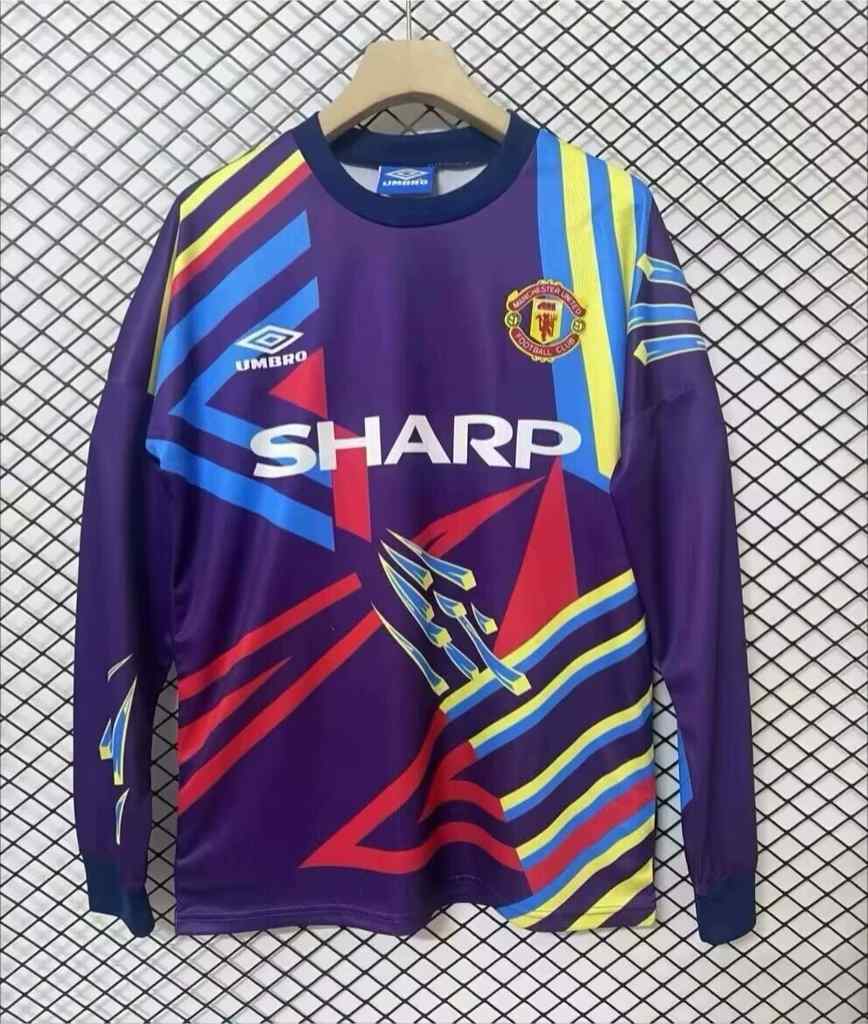 1992 93 Man United goalkeeper Purple long sleeve S-2XL 1992 93 曼联 守门员 紫色 长袖 S-2X