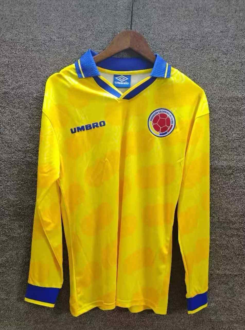 1994 Colombia home retro long sleeve S-2XL 1994 哥伦比亚 主场 长袖 复古 S-2XL