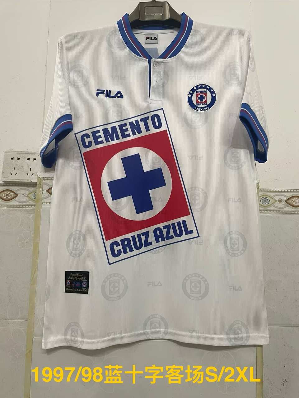 1997 98 Cruz Azul away retro 1997 98 蓝十字 客场 复古 S-2XL