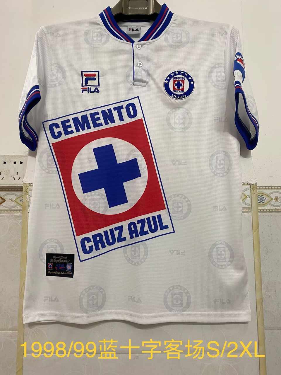 1998 99 Cruz Azul away retro S-2XL 1998 99 蓝十字 客场 复古 S-2XL