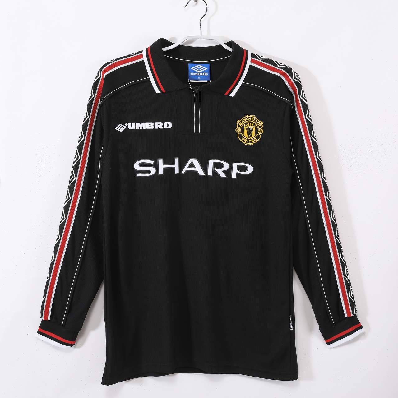 1998 99 Man united black long sleeves retro 1998 99 曼联 黑色 长袖
