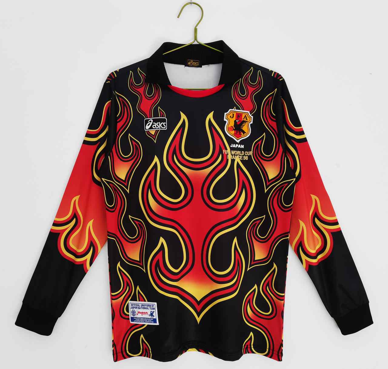 1998 Japan goalkeeper long sleeve retro 1998 日本 守门员 长袖 红火焰 复古