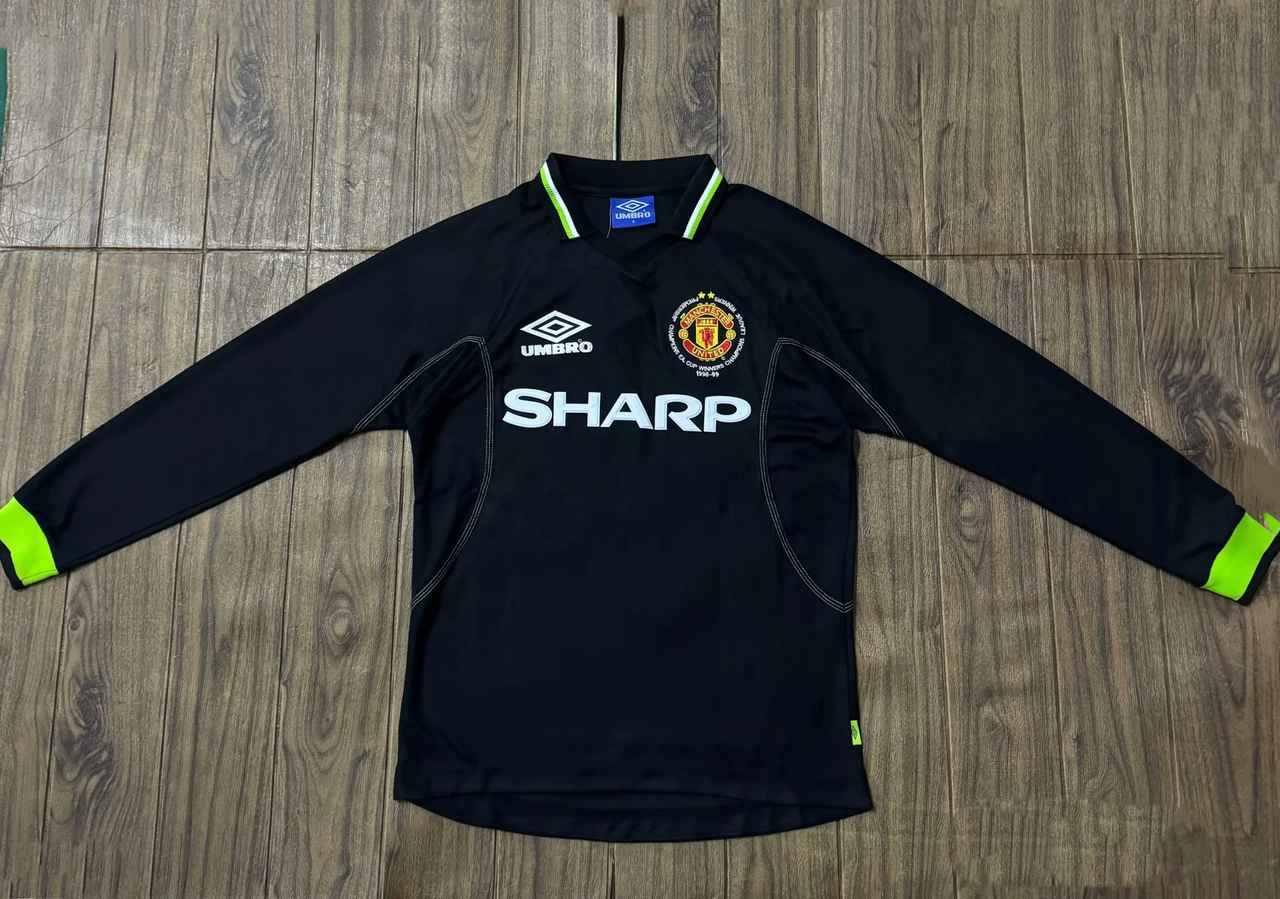 1998 Man united away black long sleeves retro size S-2XL 1998 曼联 客场 长袖