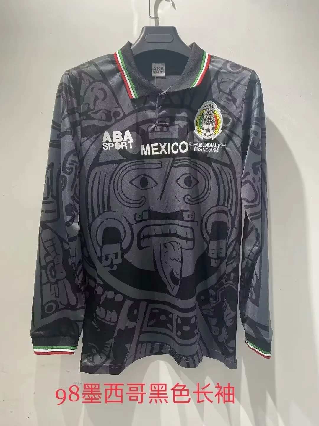 1998 Mexico black long sleeves Retro 1998 墨西哥 长袖