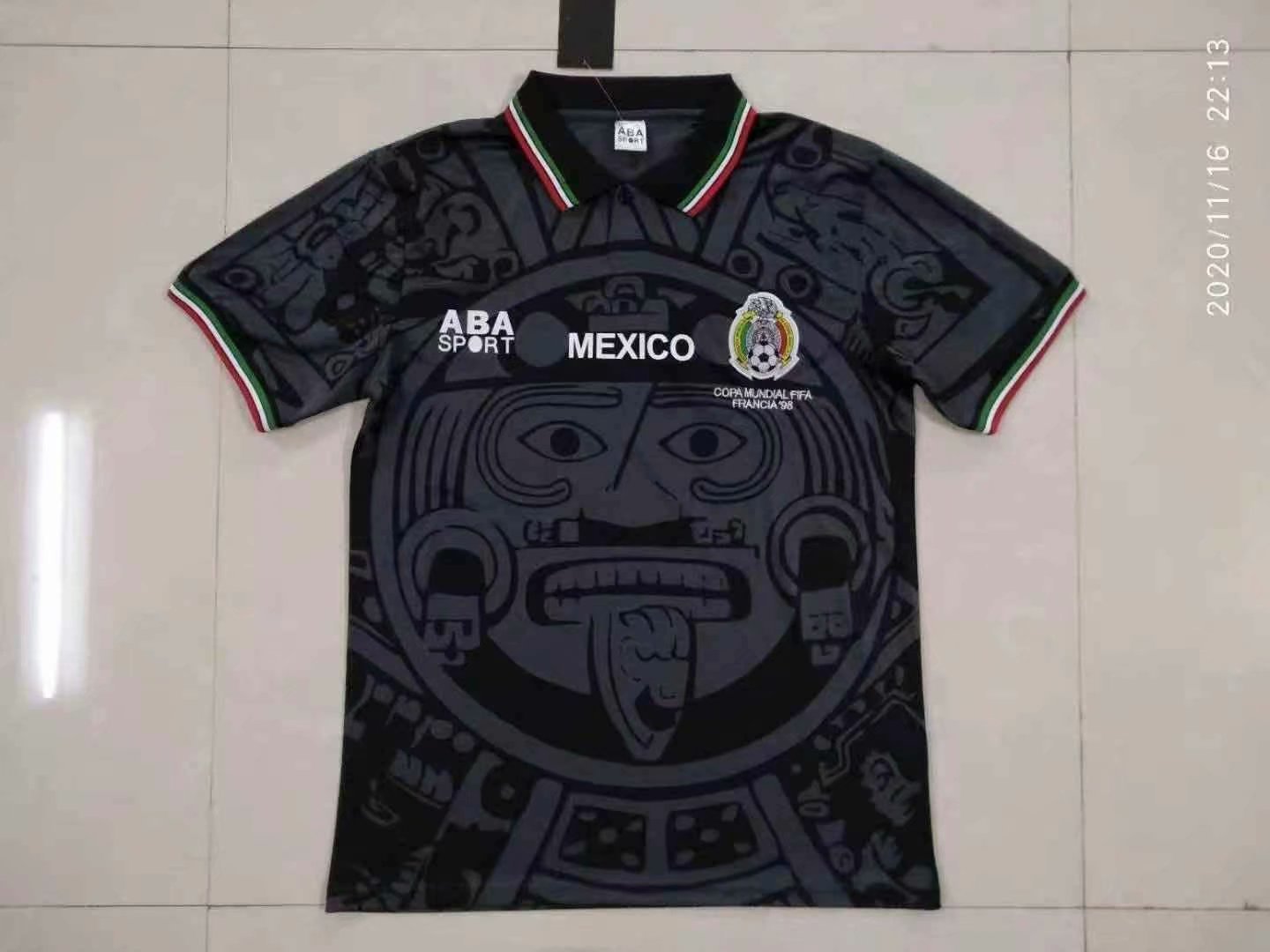 1998 Mexico black retro 1998 墨西哥 黑色 复古