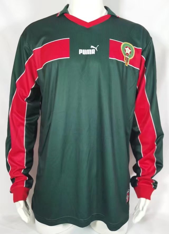 1998 Morocco home retro long sleeve 1998 摩洛哥 主场 长袖 复古 S~XXL