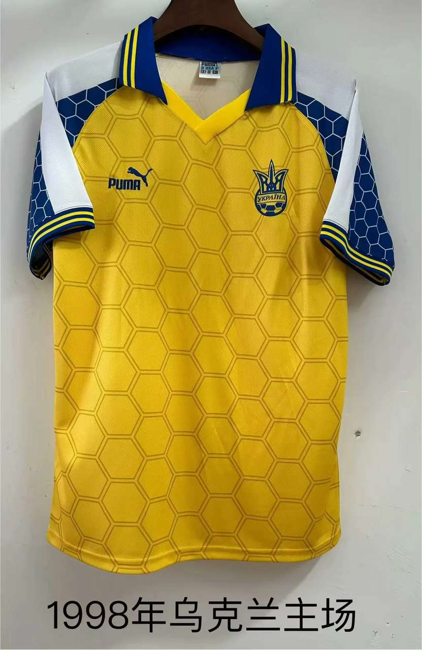 1998 Ukraine home Retro size S-2XL 1998 乌克兰 主场