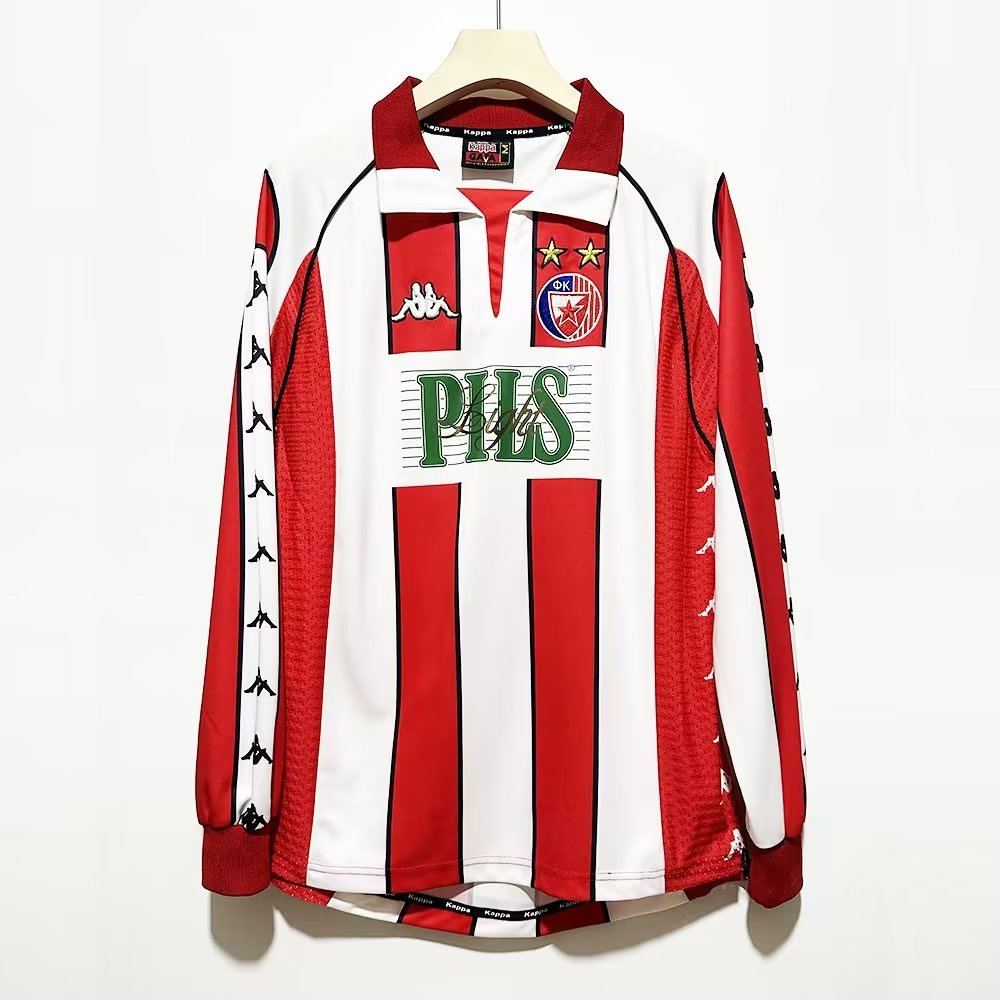 1999 01 Crvena Zvezda Home Long Sleeve Retro 1999 01 贝尔格莱德红星 主场 长袖 复古