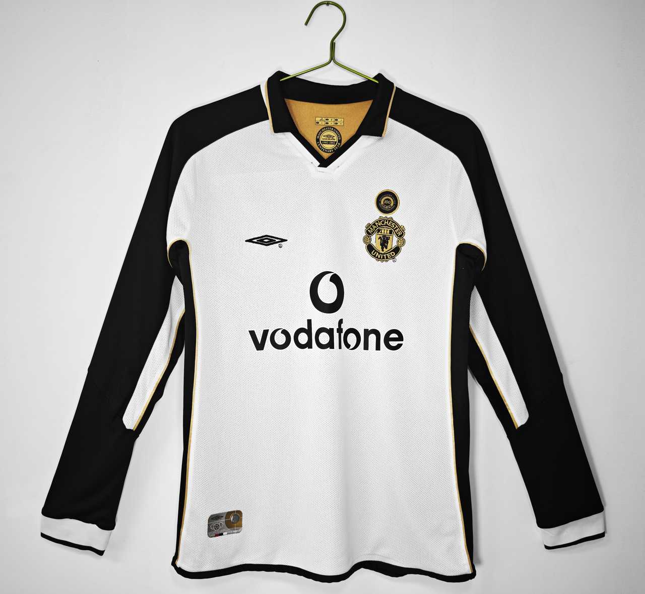 2001 02 Man united long sleeve retro 2001 02 曼联 百年纪念款 复古 长袖