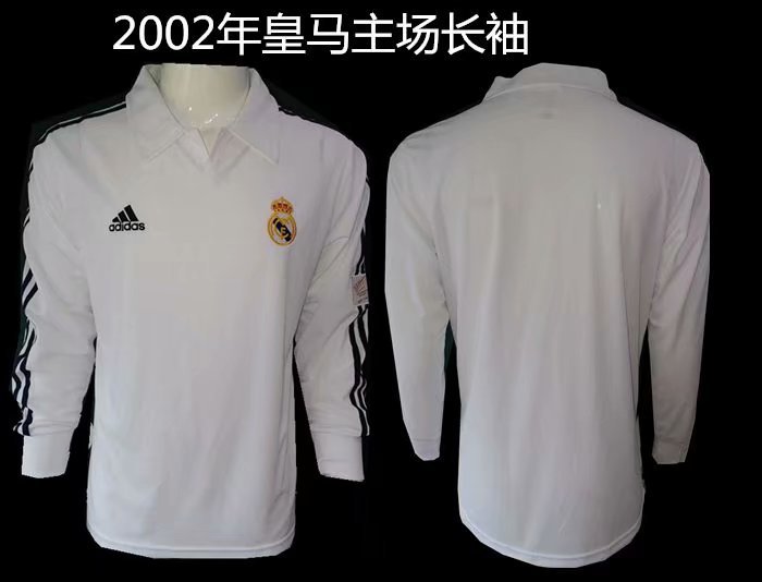 2001 2002 Real Madrid Euro champions home long sleeve 皇马 欧冠 主场 长袖 复古