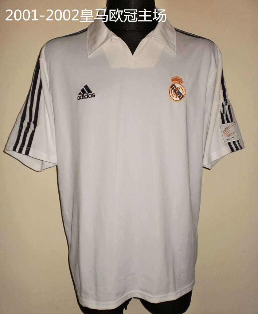 2001 2002 Real Madrid Euro champions home retro 2001 2002 皇马 欧冠 主场 复古