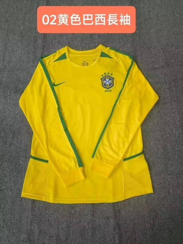 2002 Brazil home long sleeve retro 2002 巴西 主场 长袖 复古