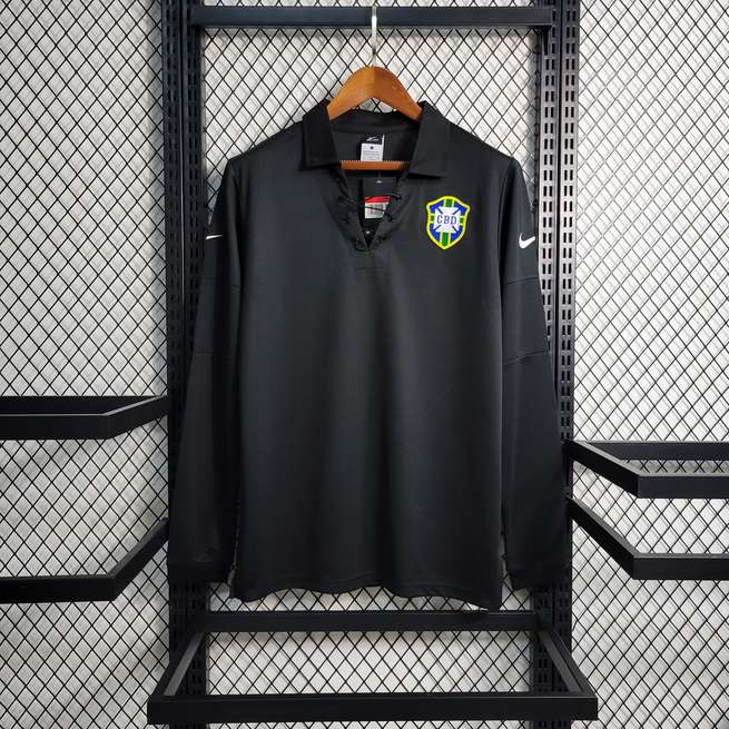 2004 Brazil Special Edition Black Long Sleeve Size S-XXL 2004 巴西 特别版 长袖