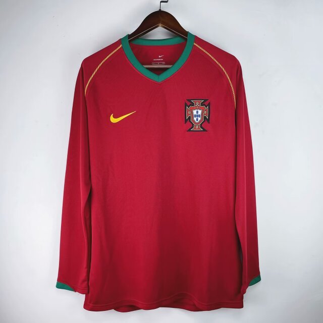 2006 Portugal Home Long Sleeve Retro S-2XL 2006 葡萄牙 主场 长袖 复古 S-2XL