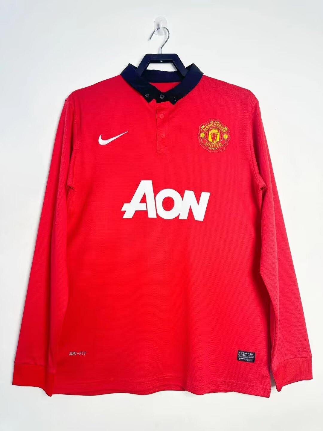 2013 14 Man united home long sleeves retro 2013 14 曼联 主场 长袖