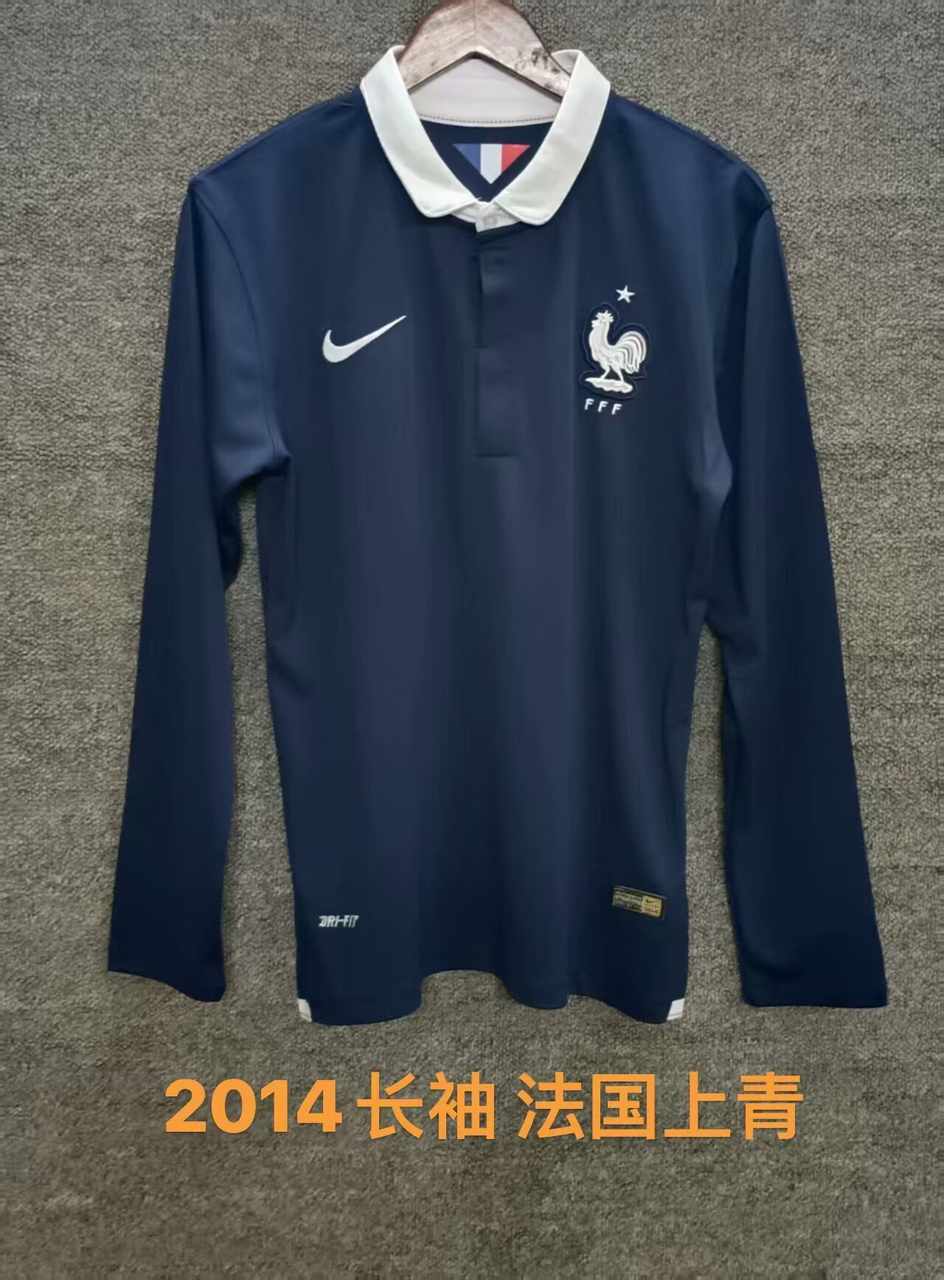 2014 France home retro long sleeves S-XXL 2014 法国 主场 长袖 复古