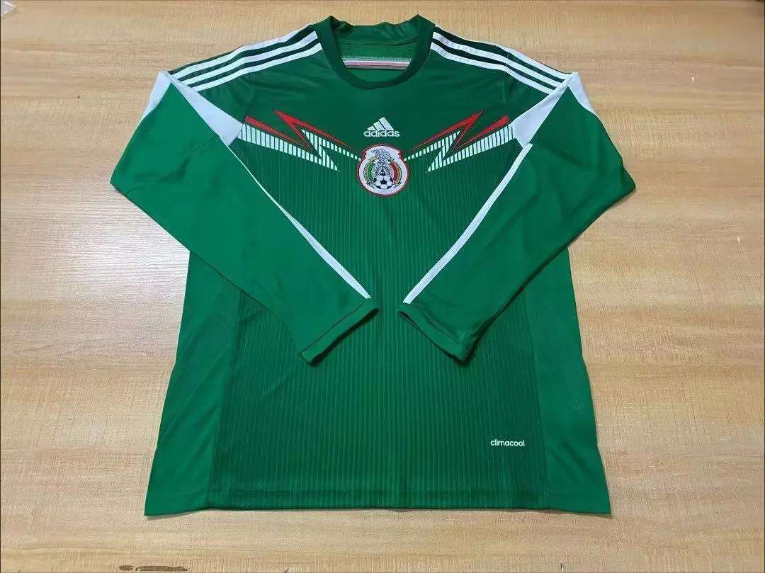 2014 Mexico home long sleeves Retro size S-2XL 2014 墨西哥 主场 长袖
