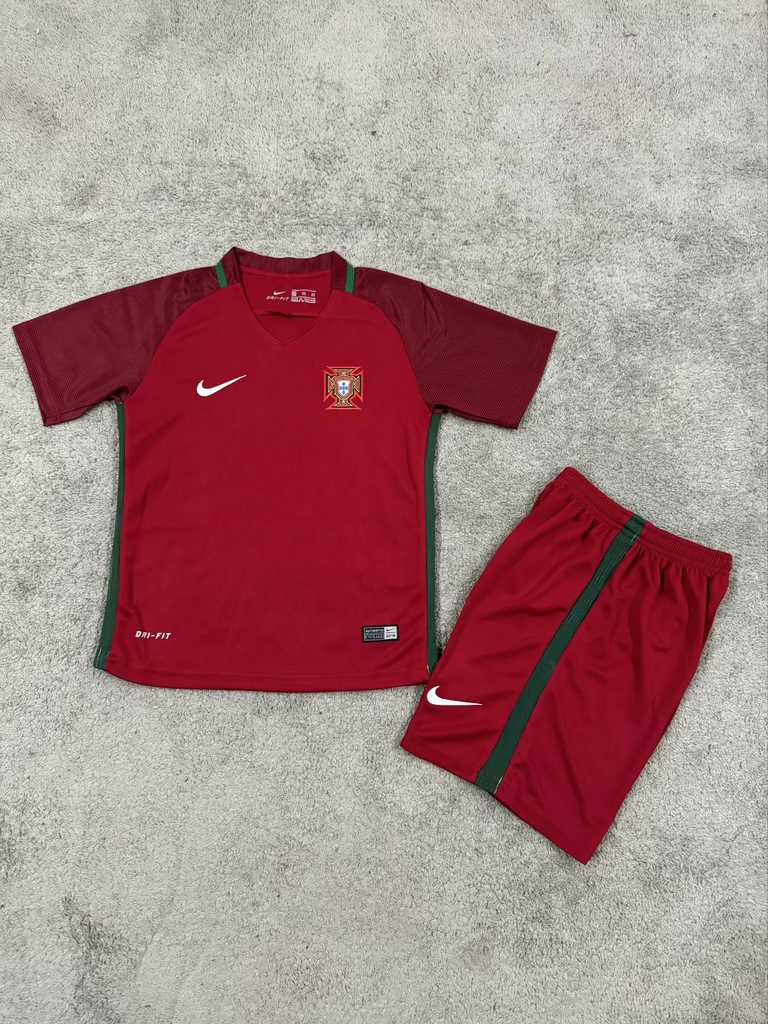 2016 Portugal home kids kit Retro 2016 葡萄牙 主场 儿童套装