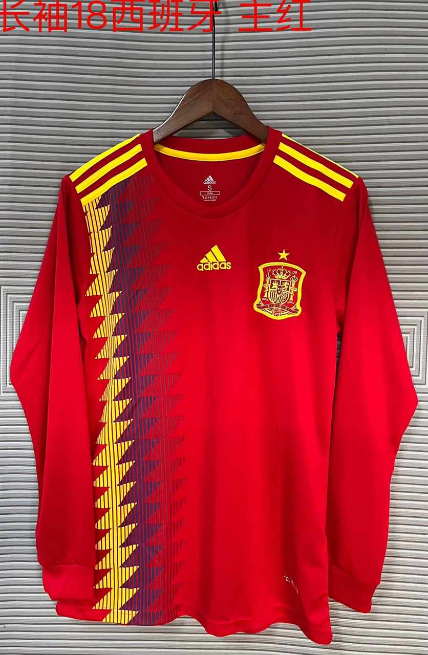 2018 Spain home long sleeves retro 2018 西班牙 主场 长袖 复古