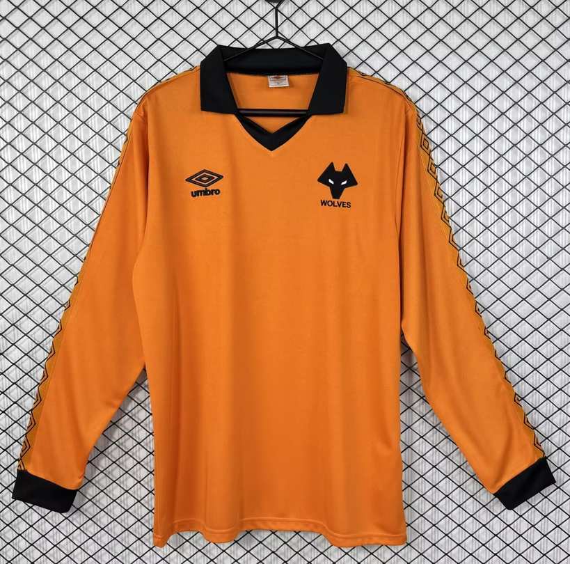 80 81 Wolverhampton Wanderers home long sleeves retro 80 81 狼队 主场 长袖 复古