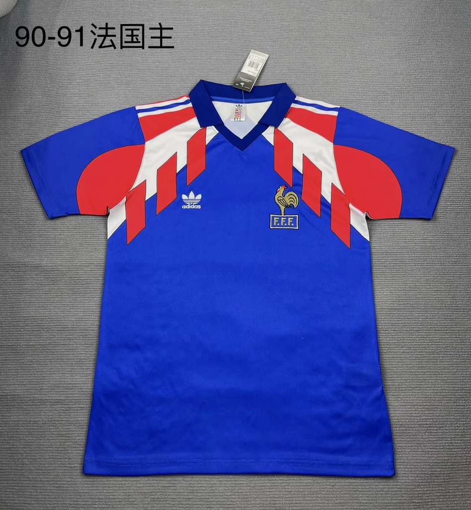 90 91 France home Retro size S-2XL 90 91 法国 主场