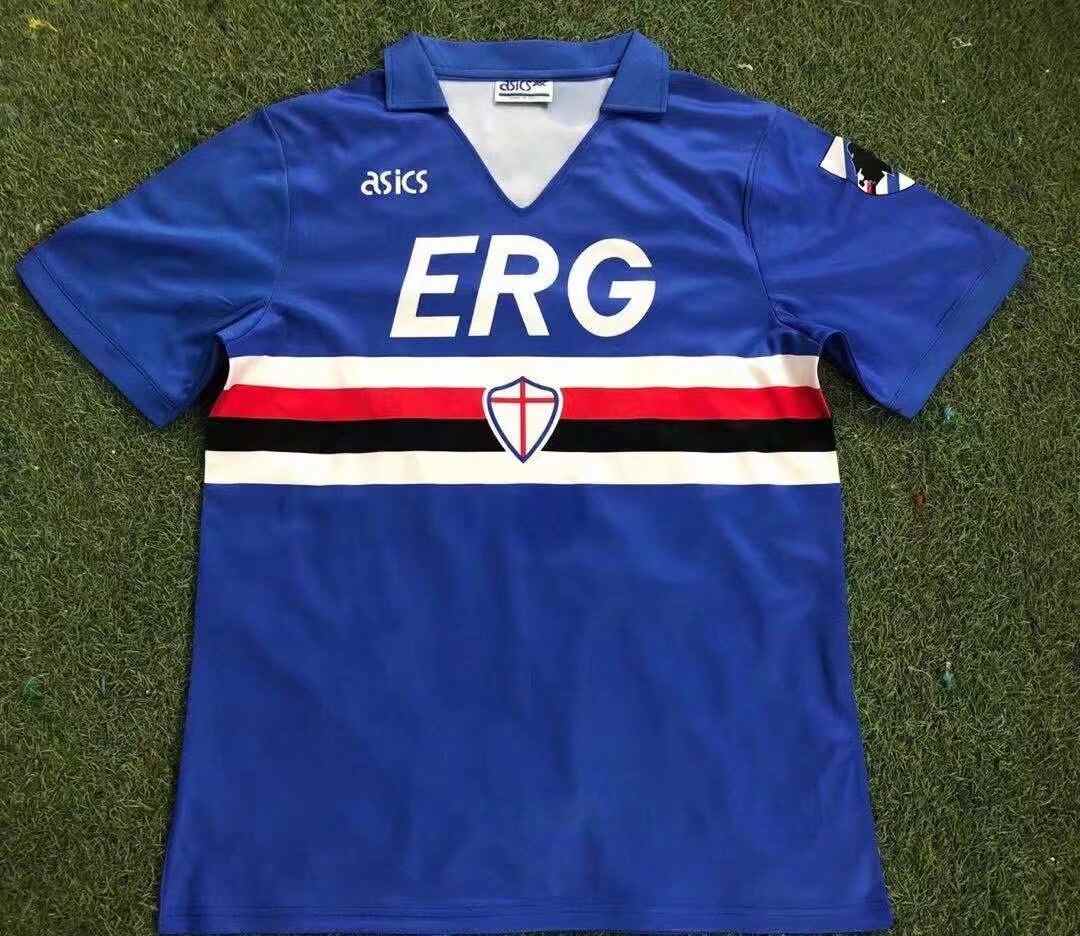 90 91 Sampdoria home retro blue 90 91 桑普多利亚 主场 复古 S-XXL