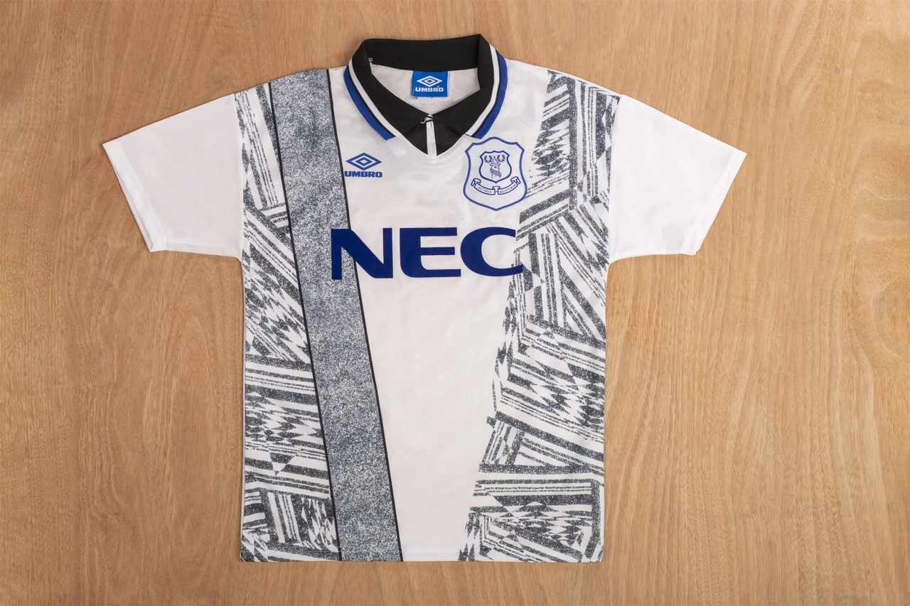 94 95 Everton away Retro size S-2XL 94 95 埃弗顿 客场
