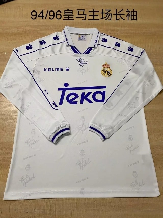 94 96 Real Madrid home long sleeves size S-2XL 94 96 皇马 主场 长袖 复古