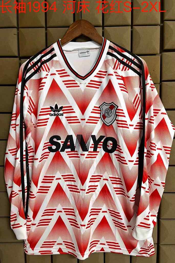 94 River plate Red Long Sleeve Retro 94 河床 红色 长袖 复古