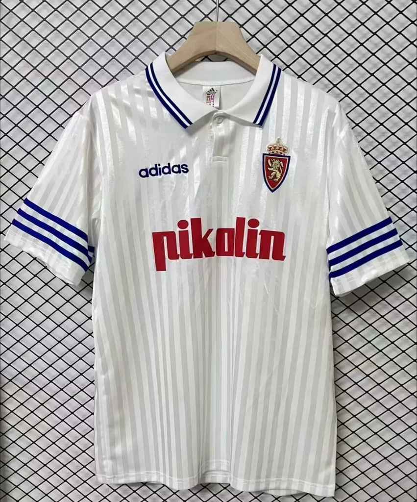 95 96 Real Zaragoza home Retro size S-2XL 95 96 萨拉戈萨 主场