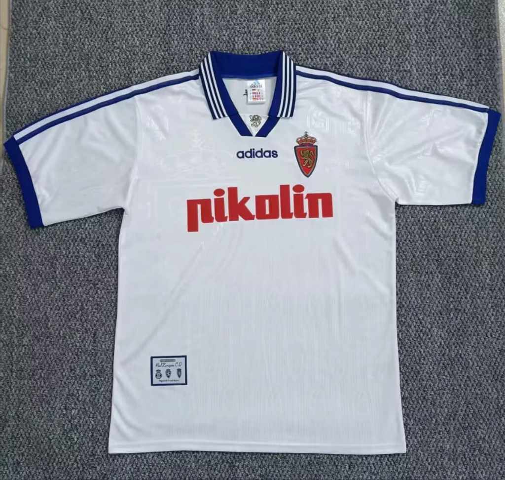 97 98 Real Zaragoza home Retro size S-2XL 97 98 萨拉戈萨 主场