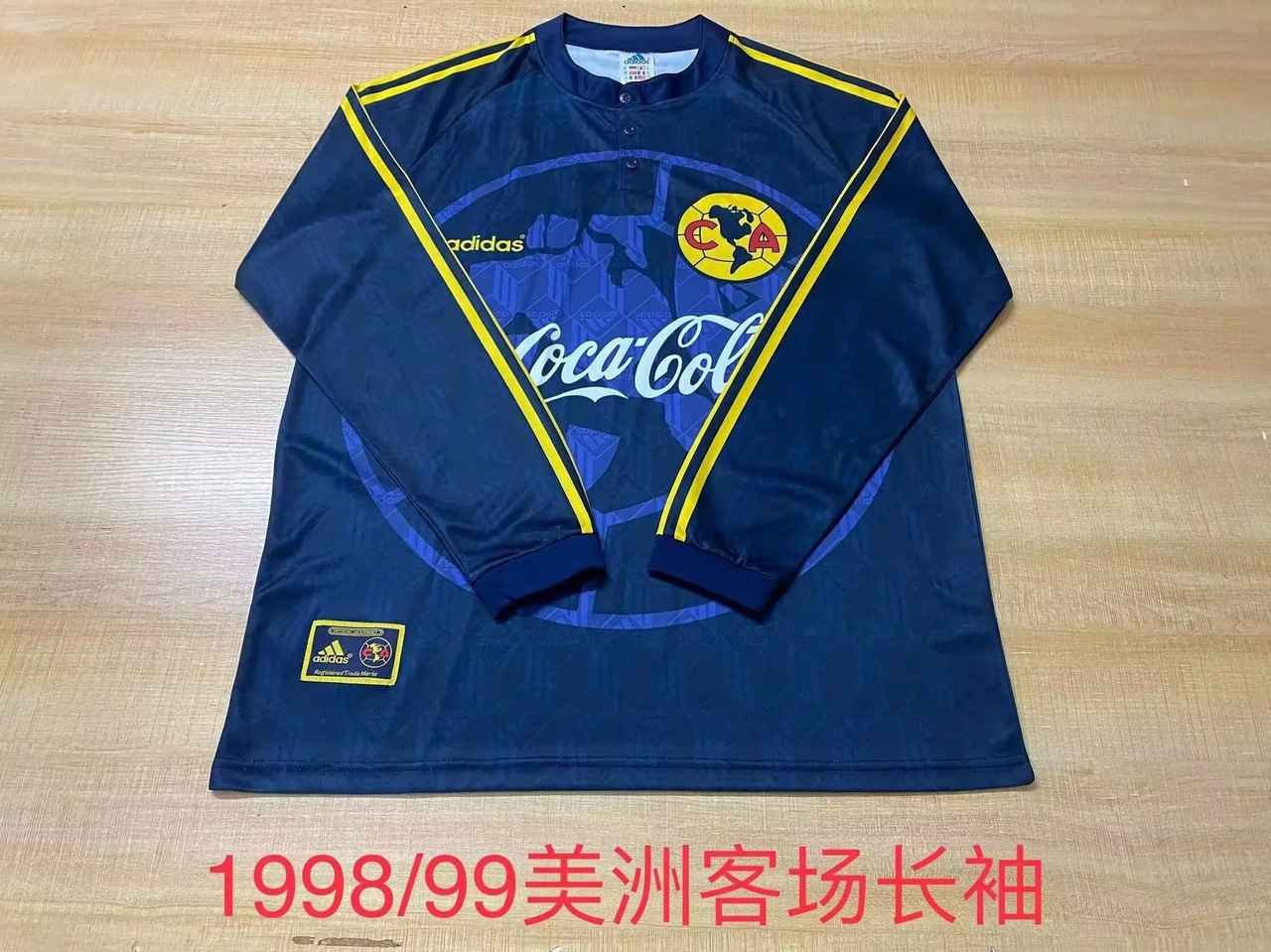 98 99 Americas CA away long sleeves Retro size S-2XL 98 99 美洲 客场 长袖