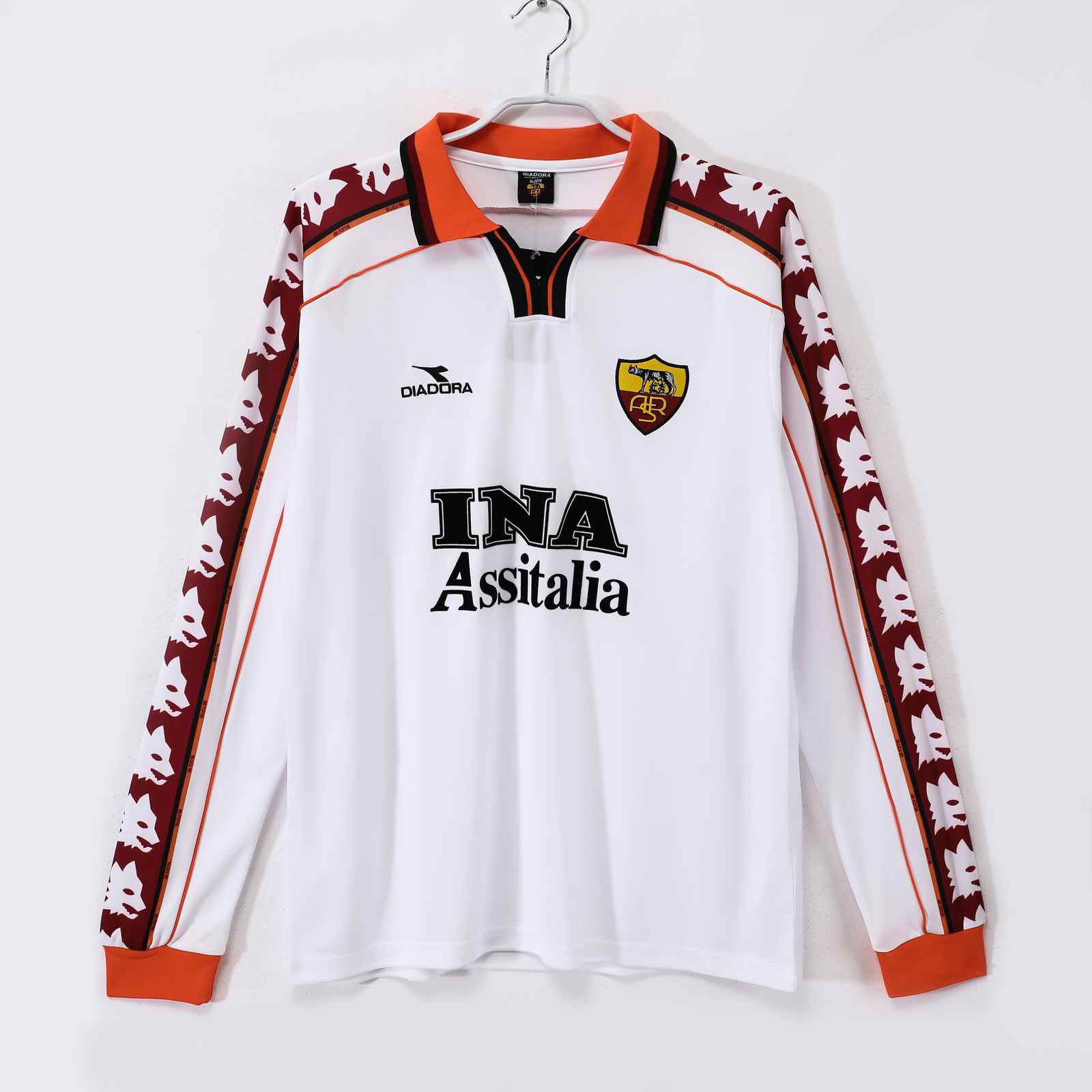 98 99 Roma away long sleeves Retro size S-2XL 98 99 罗马 客场 长袖