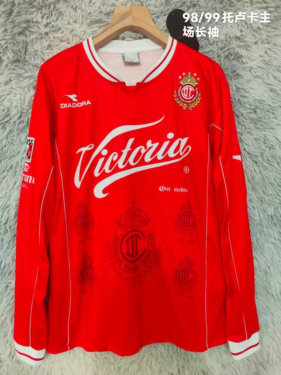 98 99 Toluca home long sleeves Retro size S-2XL98 99 托卢卡 主场 长袖 复古 S-2XL
