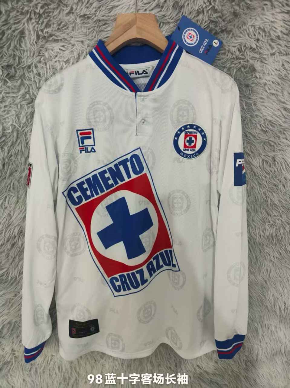 98 Blue Cross away long sleeved retro 98 蓝十字 客场 长袖 复古