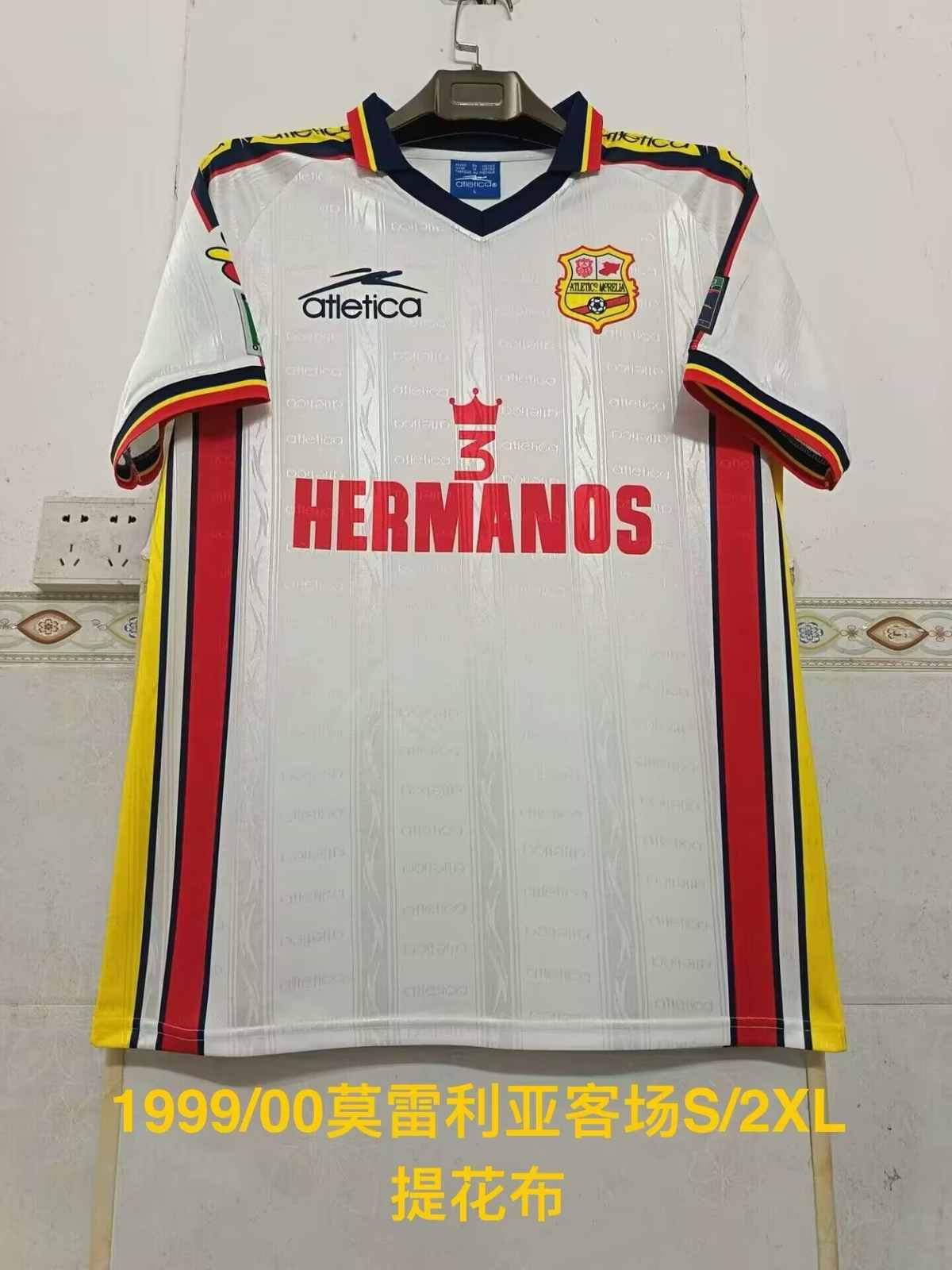 99 00 Atletico Monarcas Morelia Away Vintage S-2XL 99 00 莫雷利亚 客场 复古 S-2XL