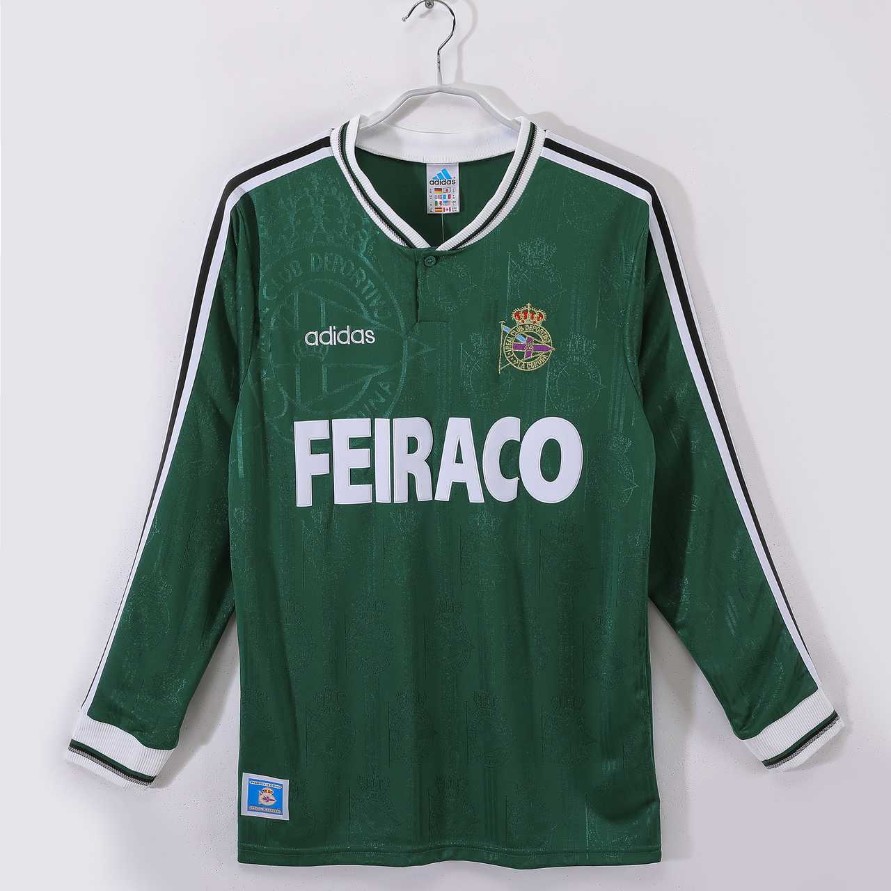 99 00 Deportivo de La Coruna away long sleeves Retro size S-2XL 99 00 拉科鲁尼亚 客场 长