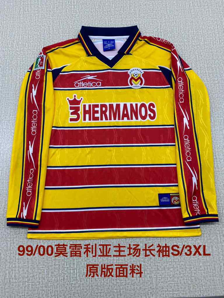 99 00 Morelia home long sleeved S-3XL 99 00 莫雷利亚 主场长袖 S-3XL