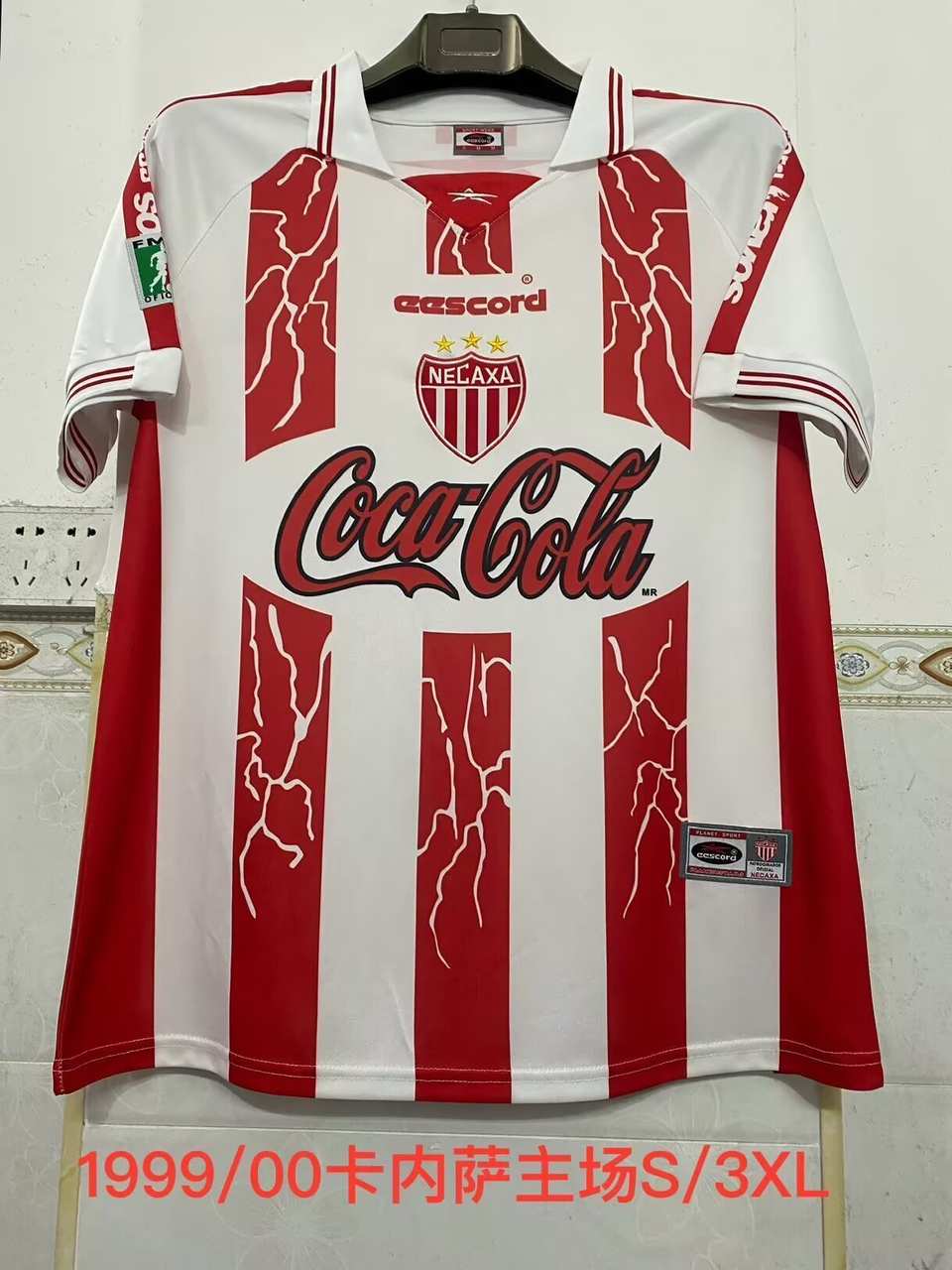 99 00 Necaxa home retro 99 00 卡内萨 主场 复古 S-3XL
