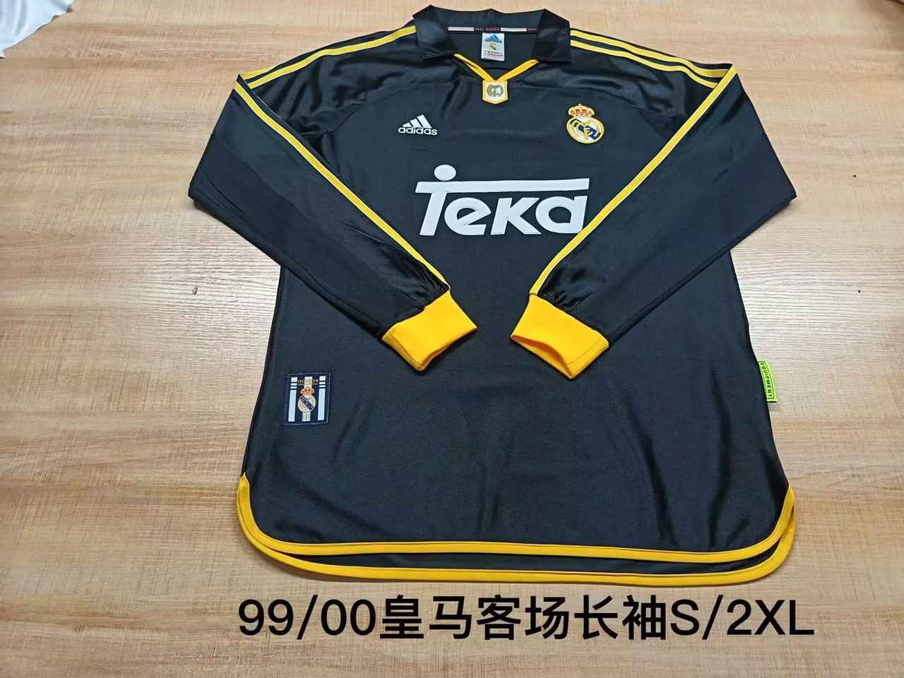 99 00 Real Madrid away long sleeves retro size S-2XL 99 00 皇马 客场 长袖
