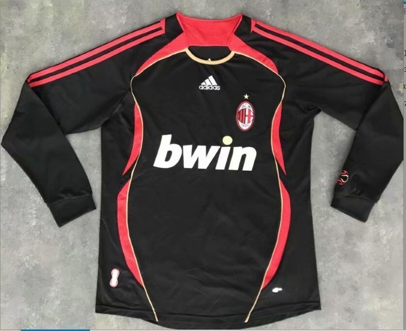 rétro AC Milan troisième tenue noir à manches longues 06_07