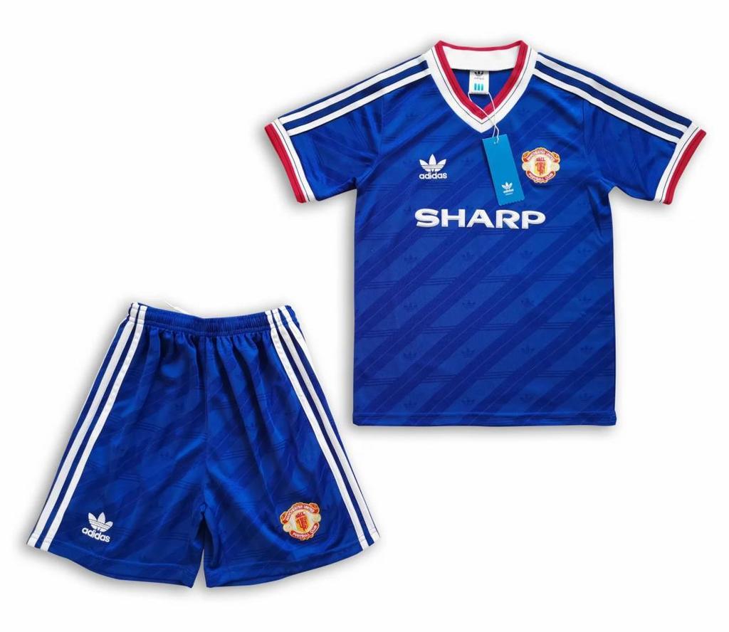 Ensemble de football enfant MUN bleu 86_88 — Extérieur · Rétro
