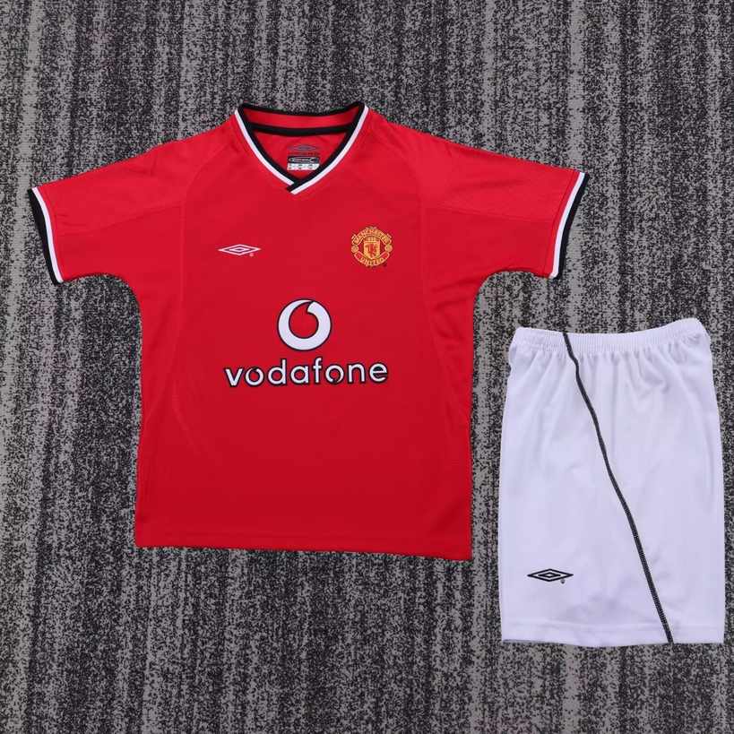 00 02 Man United Home Children's Retro set 00 02 曼联 主场 孩子 复古套装