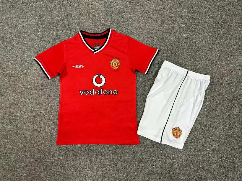 00-02 Man united kid kits Retro 00 02 曼联 主场 儿童套装