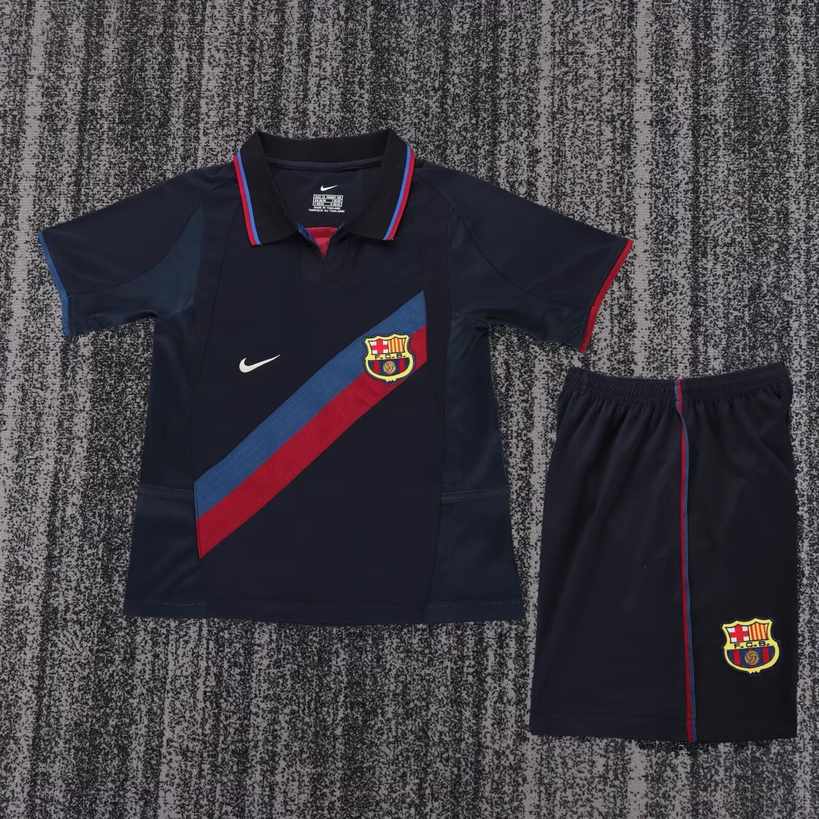 02 03 Barcelona Away Retro Kids Kit 02 03 巴萨 2 客场 复古 孩子套装