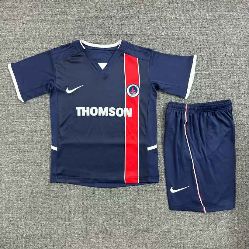 02 03 PSG Paris Home Kids Retro Kit 02 03 巴黎 主场 复古 儿童套装