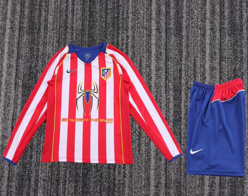 04 05 Atletico Madrid Home Kids Kit 04 05 马竞 主场 长袖 孩子 套装